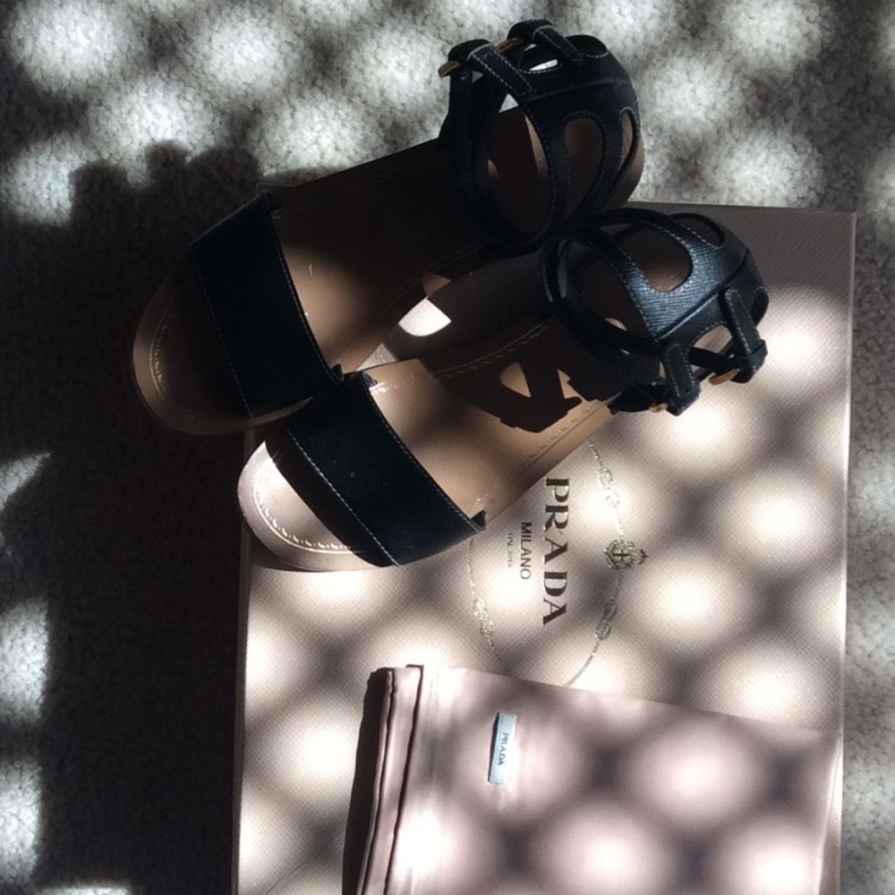 Prada Saffiano Sandals